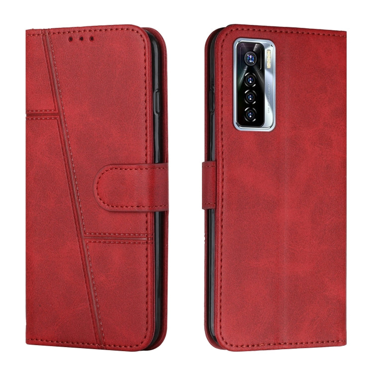 Stitching Calf Texture Buckle Leather Phone Case
