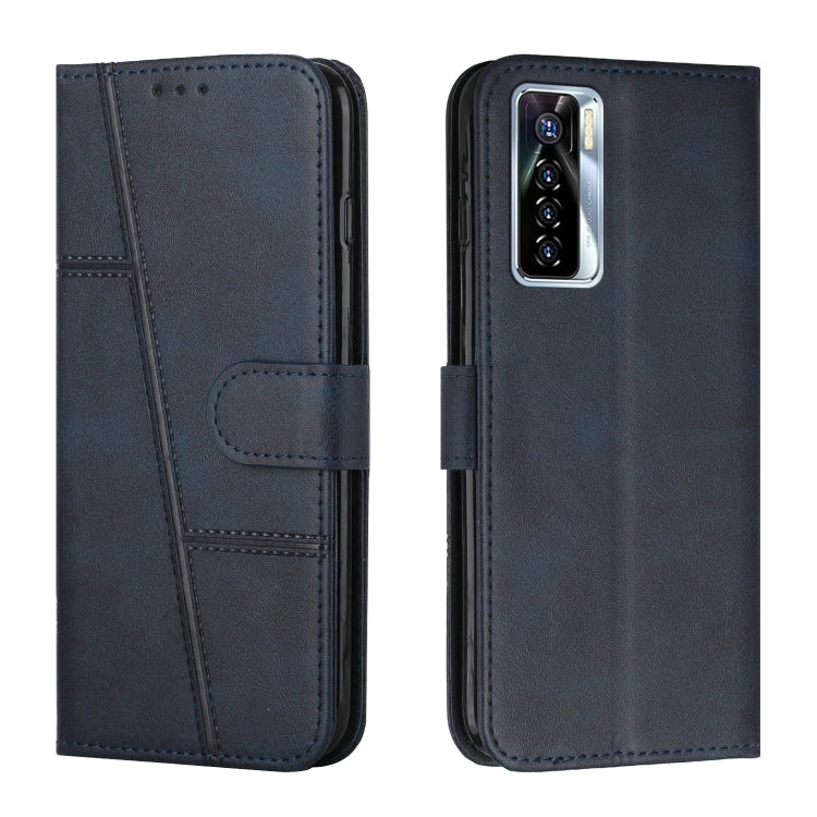 Stitching Calf Texture Buckle Leather Phone Case