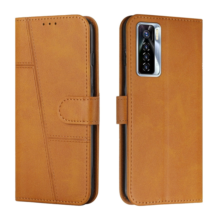 Stitching Calf Texture Buckle Leather Phone Case