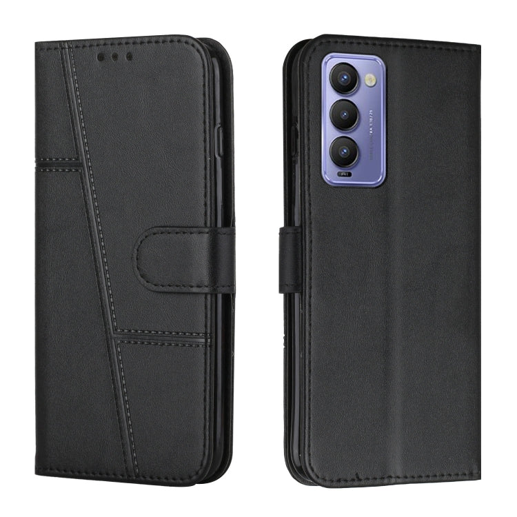 Stitching Calf Texture Buckle Leather Phone Case