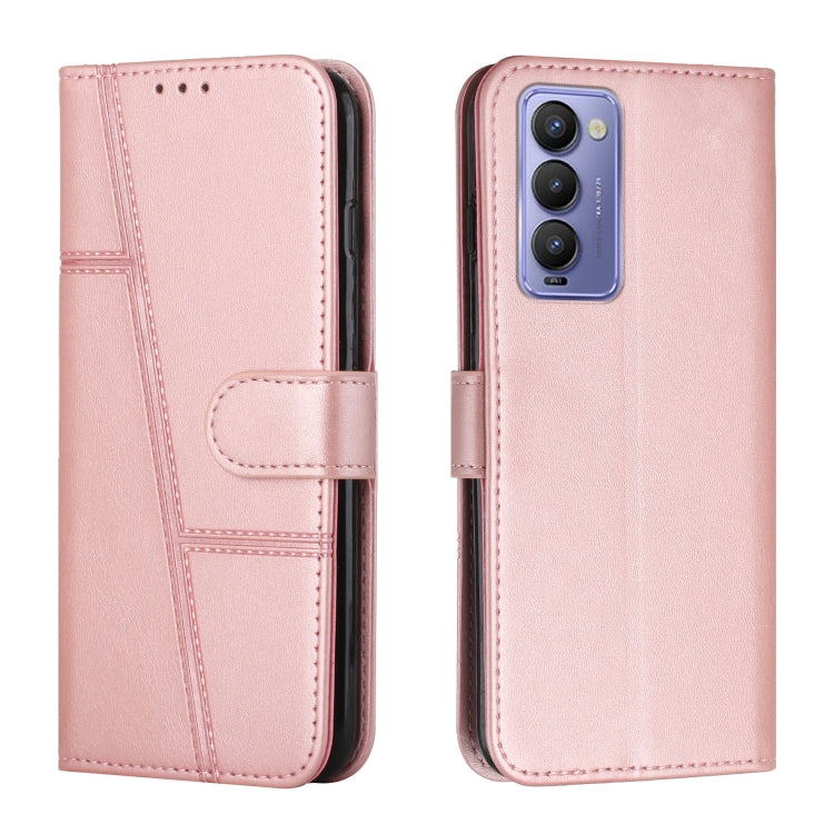Stitching Calf Texture Buckle Leather Phone Case