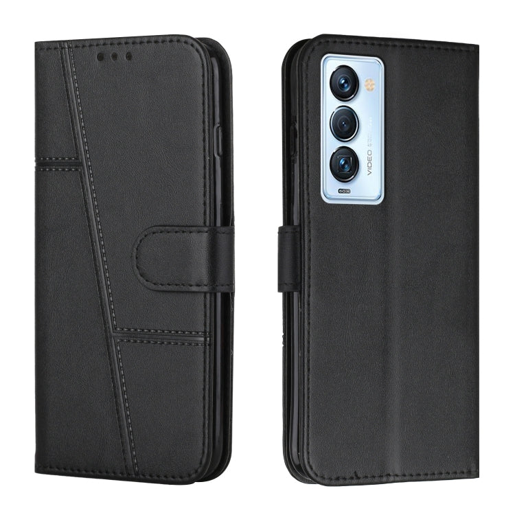 Stitching Calf Texture Buckle Leather Phone Case