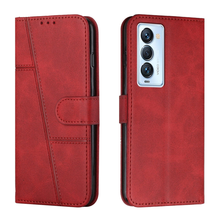 Stitching Calf Texture Buckle Leather Phone Case