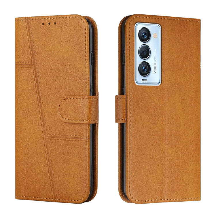 Stitching Calf Texture Buckle Leather Phone Case
