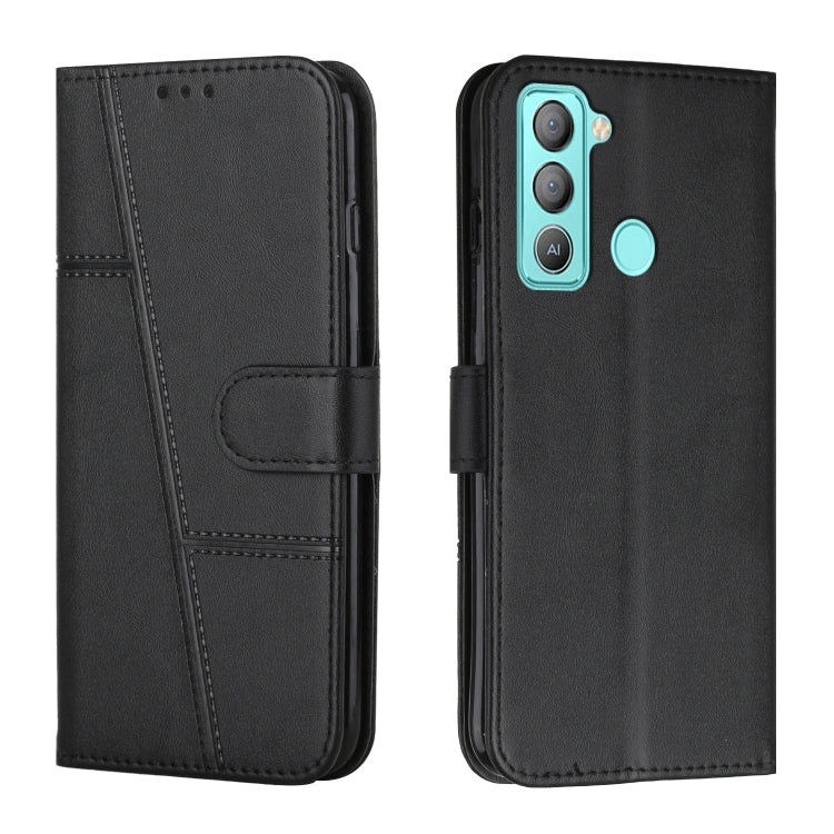 Stitching Calf Texture Buckle Leather Phone Case