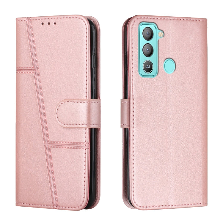 Stitching Calf Texture Buckle Leather Phone Case