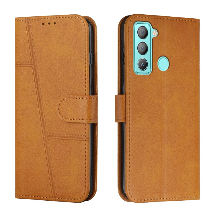 Stitching Calf Texture Buckle Leather Phone Case