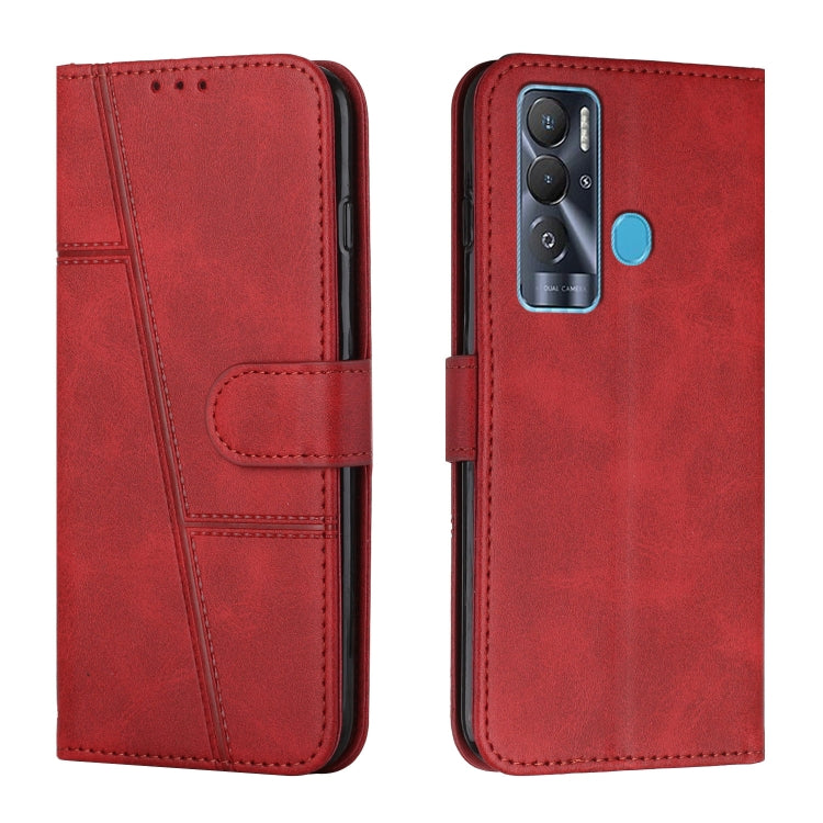 Stitching Calf Texture Buckle Leather Phone Case