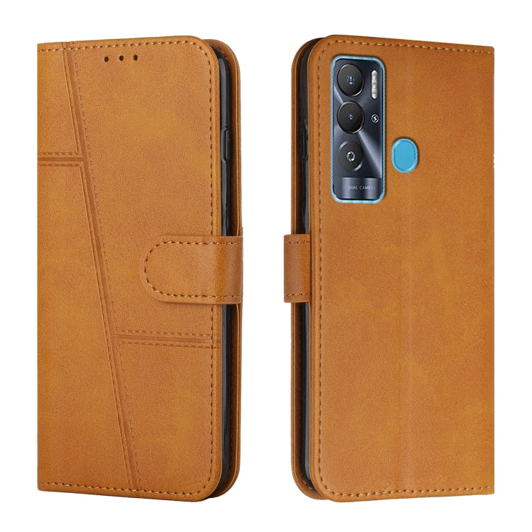 Stitching Calf Texture Buckle Leather Phone Case