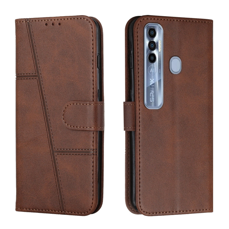 Stitching Calf Texture Buckle Leather Phone Case