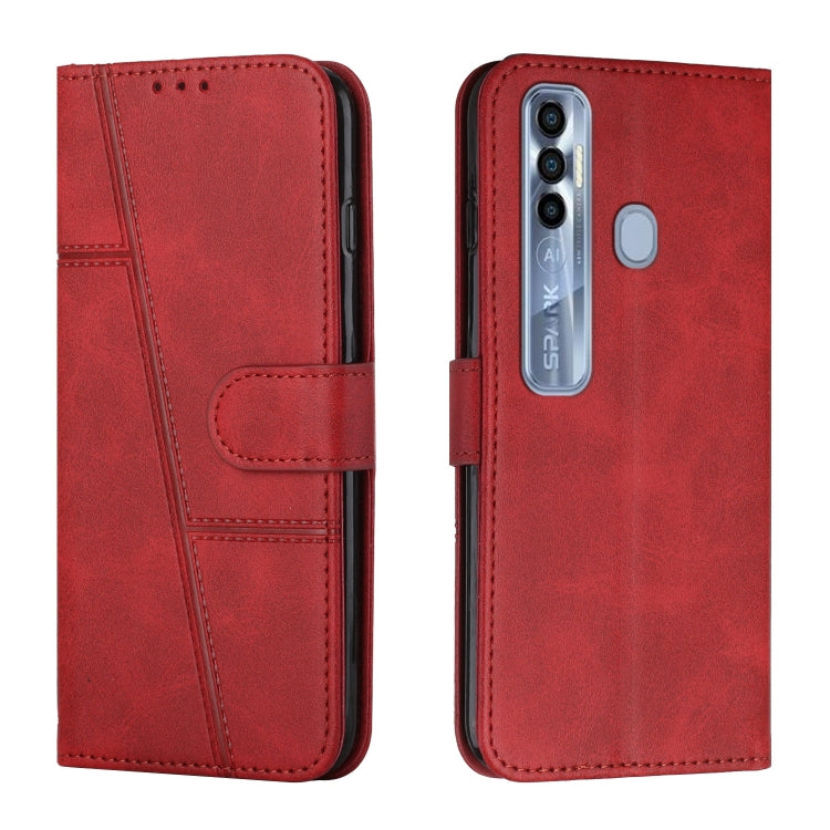 Stitching Calf Texture Buckle Leather Phone Case