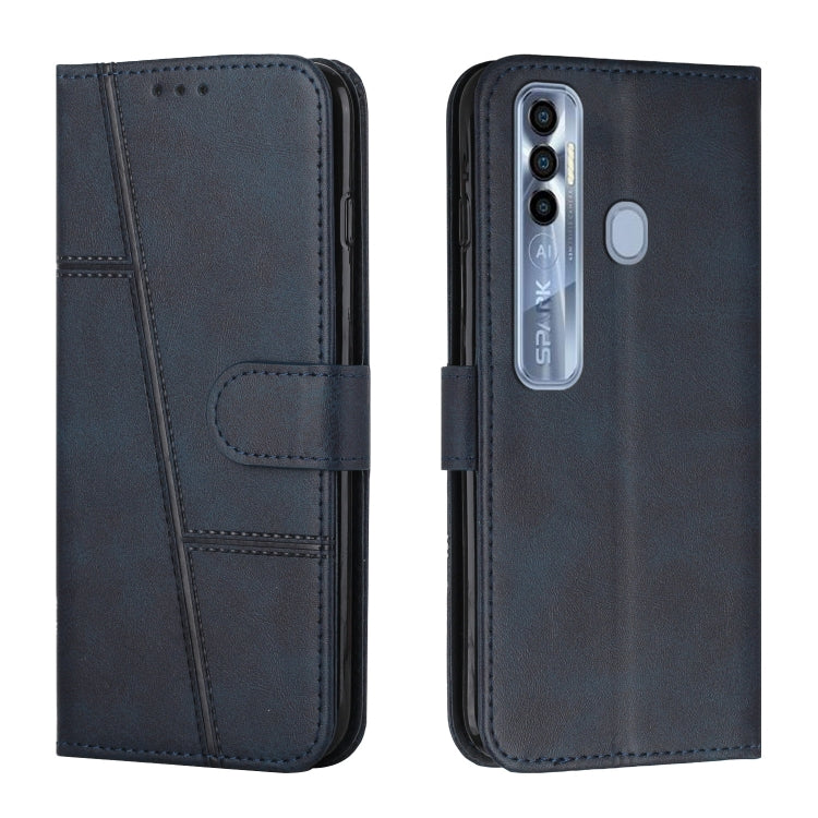 Stitching Calf Texture Buckle Leather Phone Case