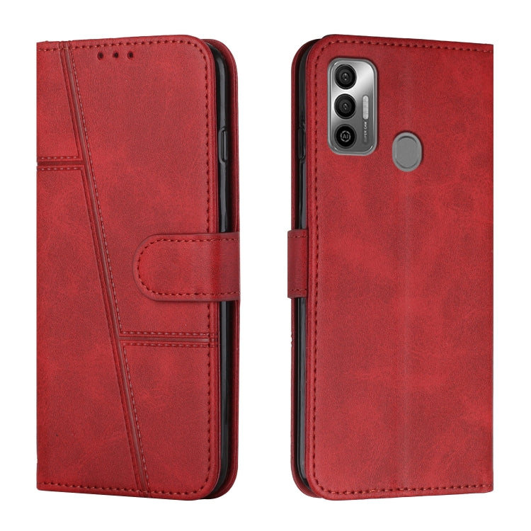 Stitching Calf Texture Buckle Leather Phone Case