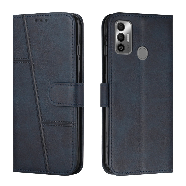Stitching Calf Texture Buckle Leather Phone Case