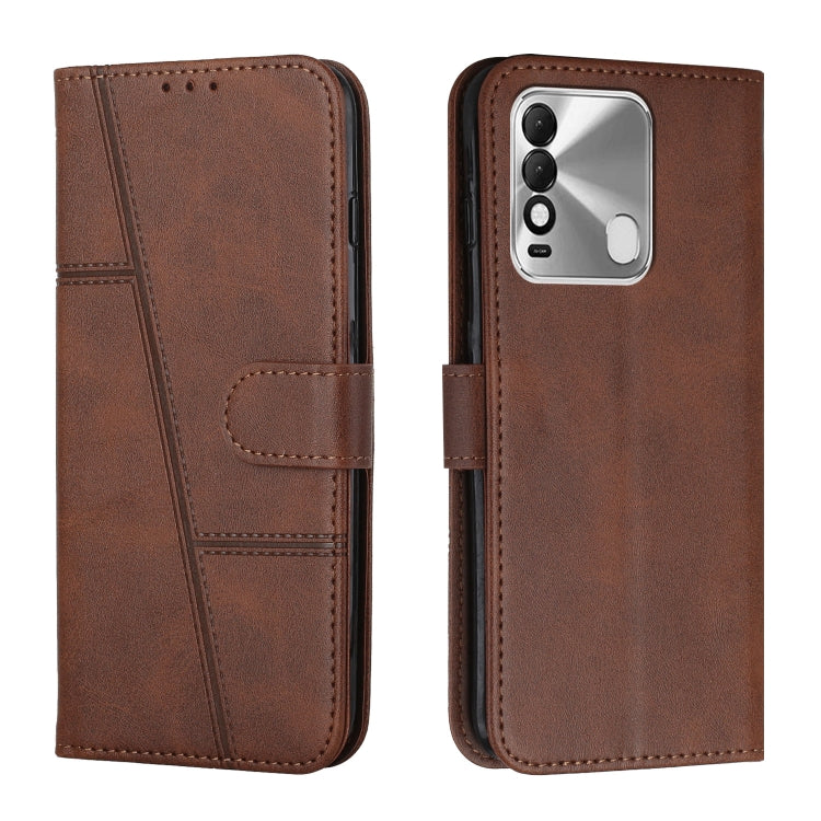 Stitching Calf Texture Buckle Leather Phone Case
