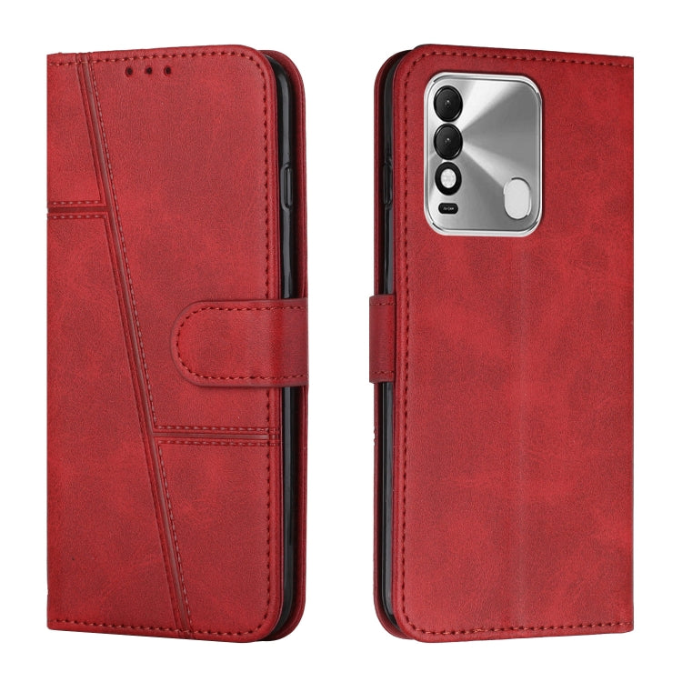 Stitching Calf Texture Buckle Leather Phone Case