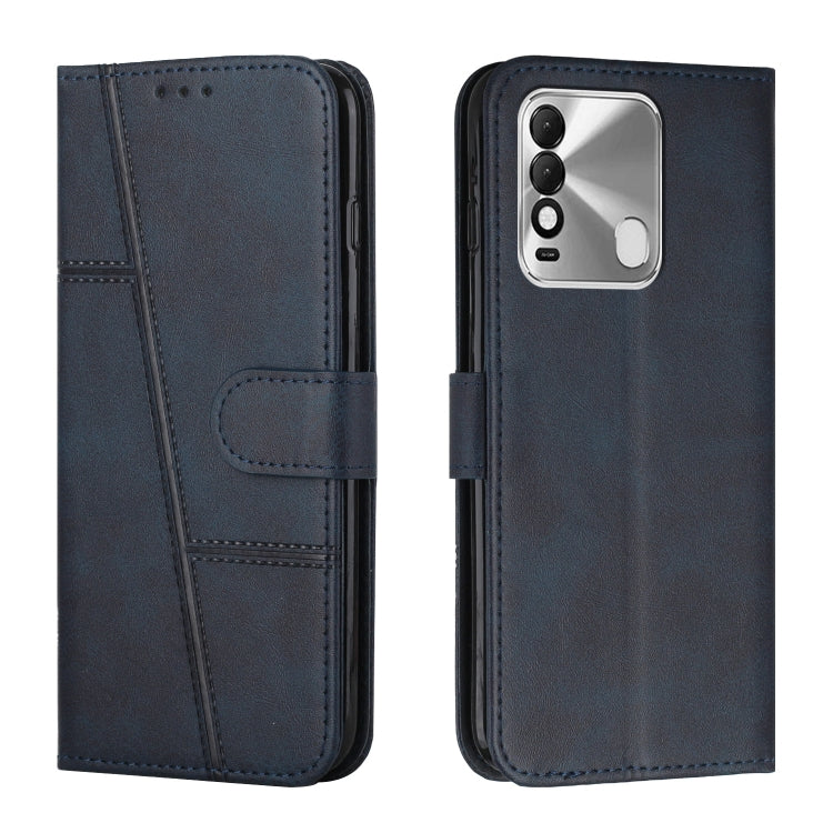 Stitching Calf Texture Buckle Leather Phone Case