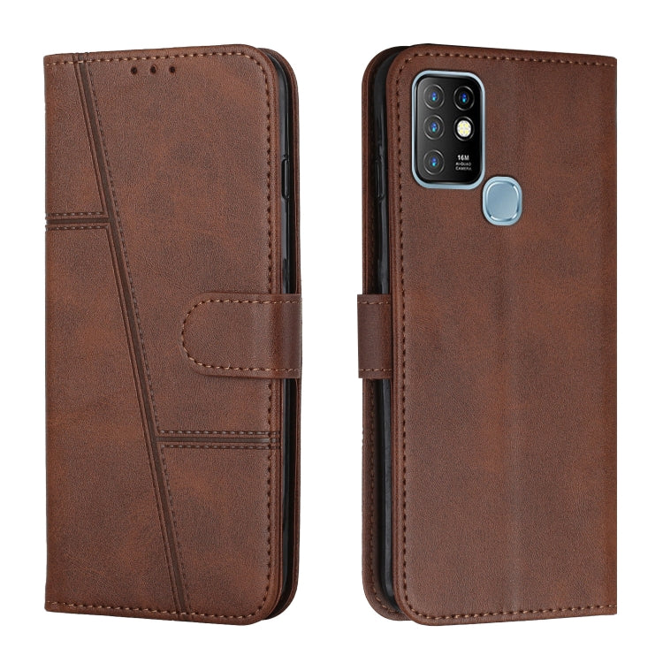 Stitching Calf Texture Buckle Leather Phone Case — For Infinix Hot 11S with Fingerprint Hole