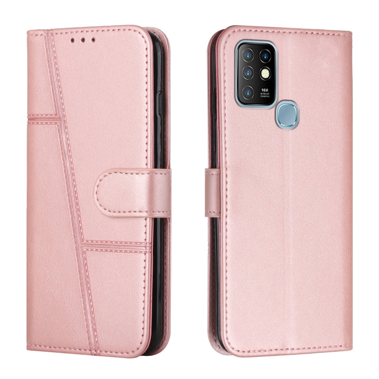 Stitching Calf Texture Buckle Leather Phone Case — For Infinix Note 10 Pro