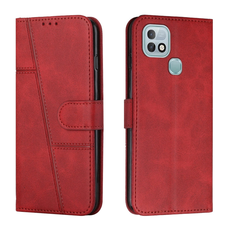 Stitching Calf Texture Buckle Leather Phone Case — Blue