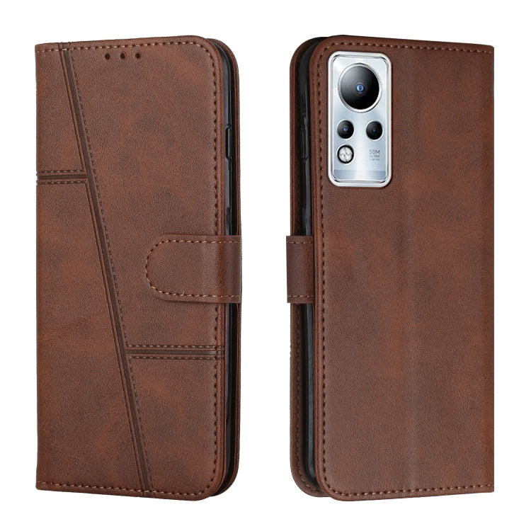 Stitching Calf Texture Buckle Leather Phone Case — Pink