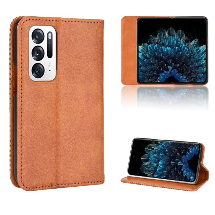 Magnetic Buckle Retro Texture Leather Phone Case — For Xiaomi Redmi K40S