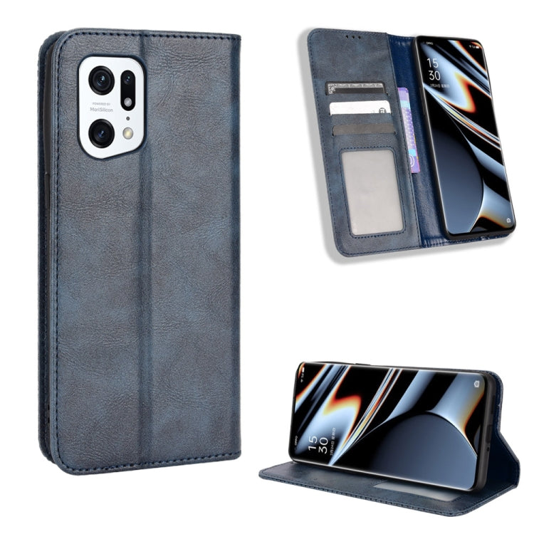 Magnetic Buckle Retro Texture Leather Phone Case — For Samsung Galaxy S22+ 5G