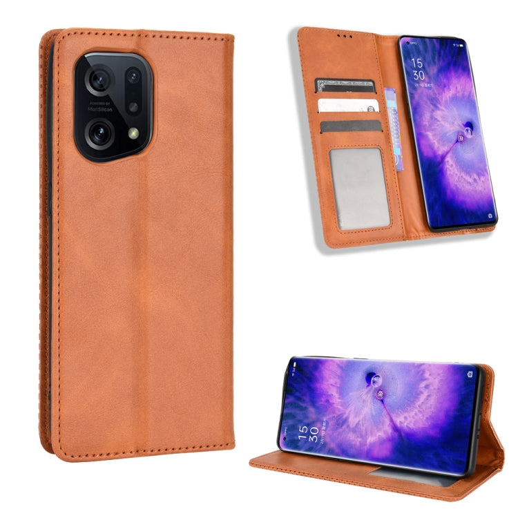 Magnetic Buckle Retro Texture Leather Phone Case — Blue