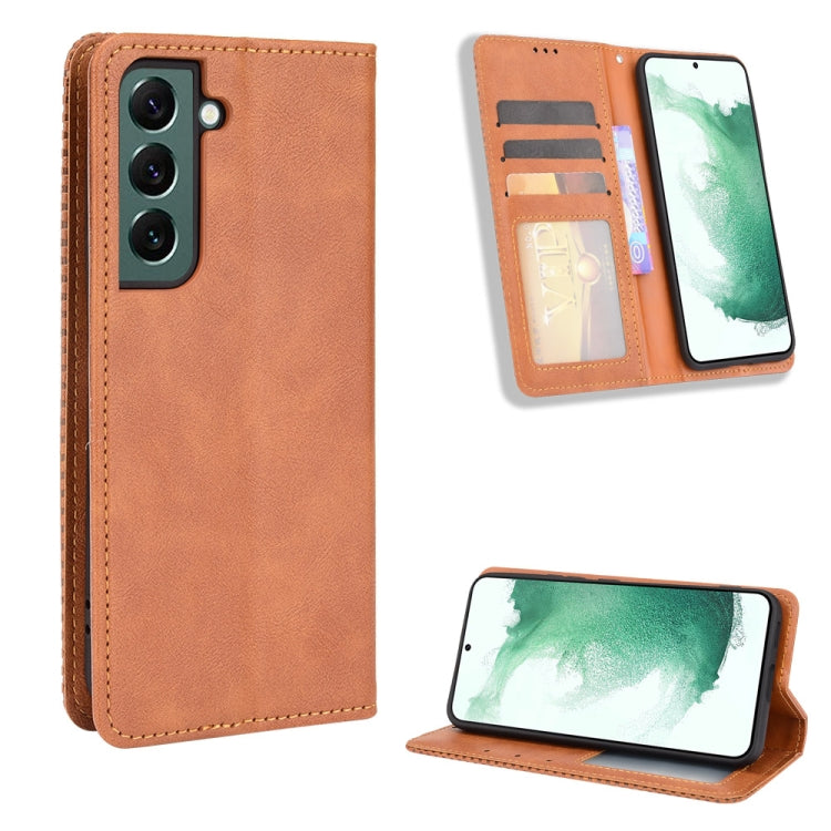 Magnetic Buckle Retro Texture Leather Phone Case — Red