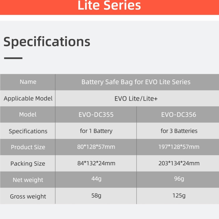 Sunnylife EVO-DC356 3 in 1 Battery Explosion-proof Bag for EVO Lite — view 5