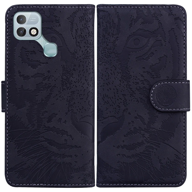 Tiger Embossing Pattern Horizontal Flip Leather Phone Case — Red