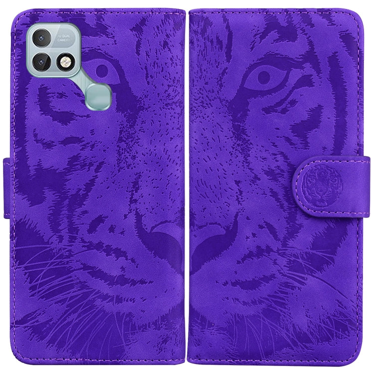 Tiger Embossing Pattern Horizontal Flip Leather Phone Case — Brown