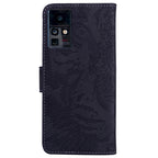 Tiger Embossing Pattern Horizontal Flip Leather Phone Case — Black