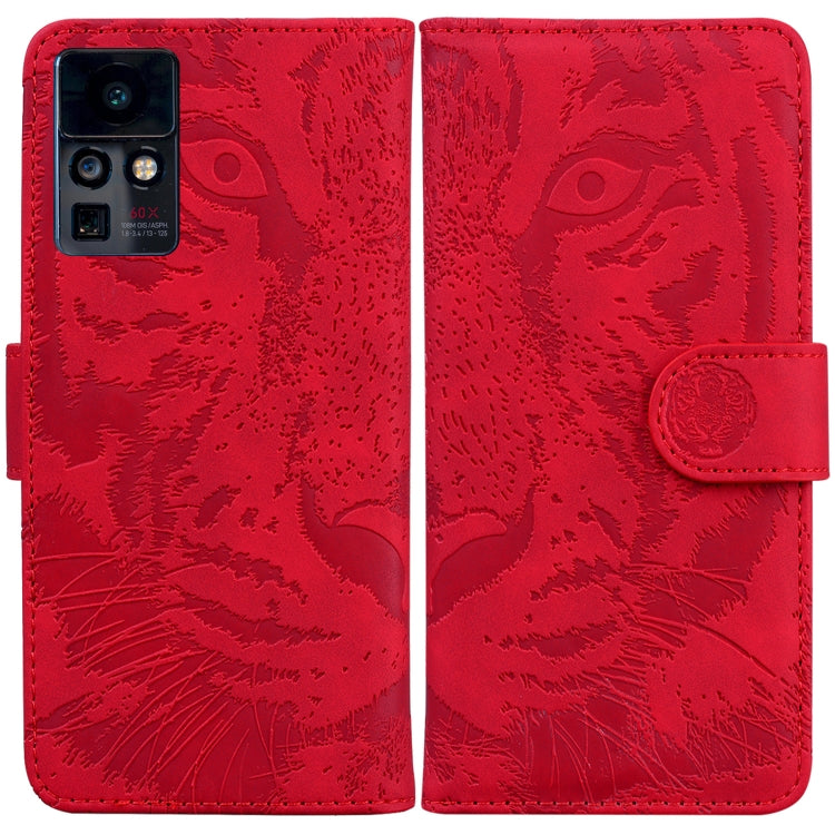 Tiger Embossing Pattern Horizontal Flip Leather Phone Case — Pink