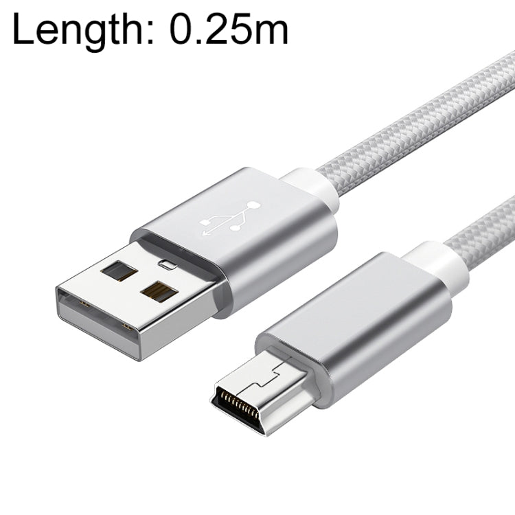 5 PCS Mini USB to USB A Woven Data / Charge Cable for MP3, Camera, Car DVR