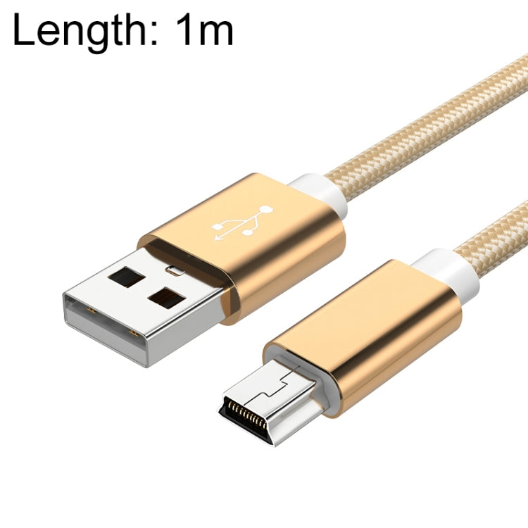5 PCS Mini USB to USB A Woven Data / Charge Cable for MP3, Camera, Car DVR