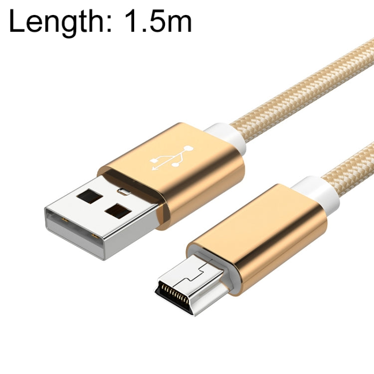 5 PCS Mini USB to USB A Woven Data / Charge Cable for MP3, Camera, Car DVR