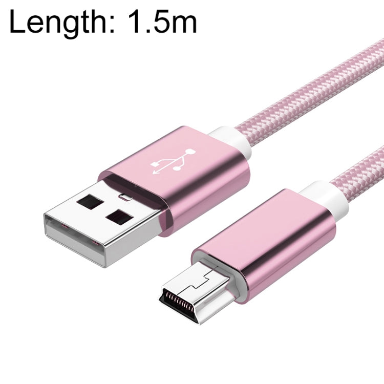 5 PCS Mini USB to USB A Woven Data / Charge Cable for MP3, Camera, Car DVR