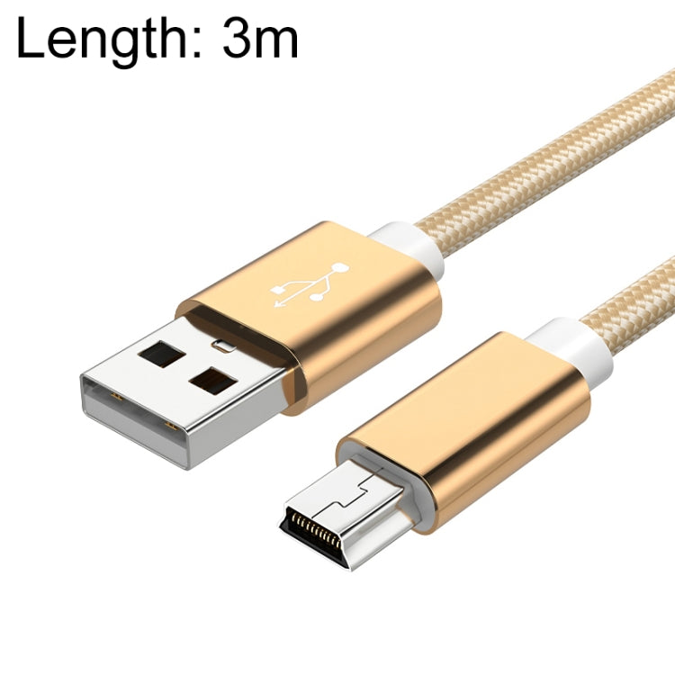 5 PCS Mini USB to USB A Woven Data / Charge Cable for MP3, Camera, Car DVR