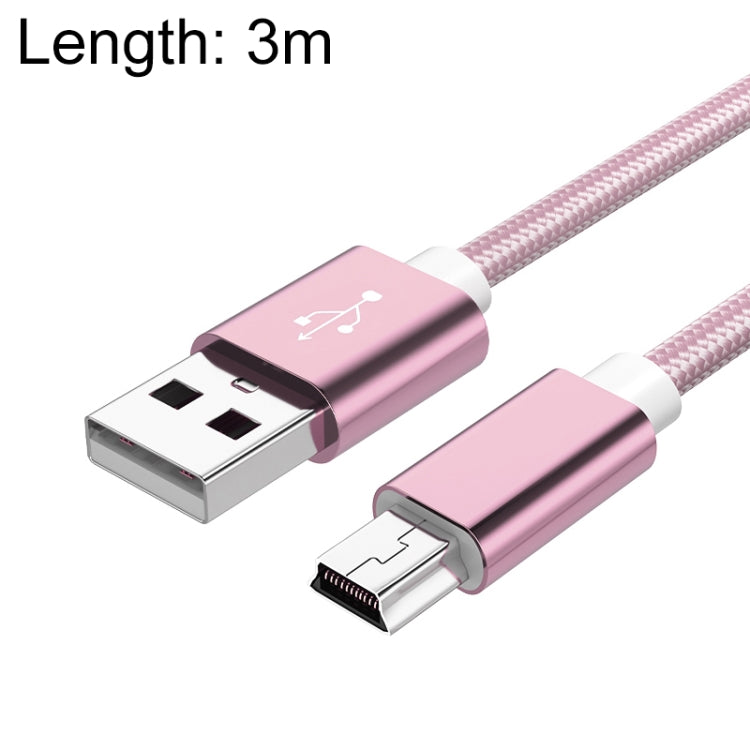 5 PCS Mini USB to USB A Woven Data / Charge Cable for MP3, Camera, Car DVR