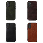 Genuine Leather Double Color Crazy Horse Phone Case