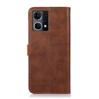 KHAZNEH Dual-color Cowhide Texture Flip Leather Phone Case, For Samsung Galaxy M53 5G