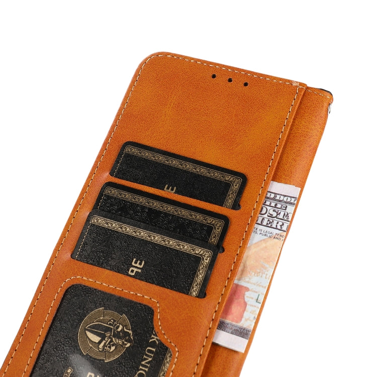 KHAZNEH Dual-color Cowhide Texture Flip Leather Phone Case, For Samsung Galaxy M53 5G