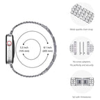 Universal Four-Row Diamond Metal Watch Band