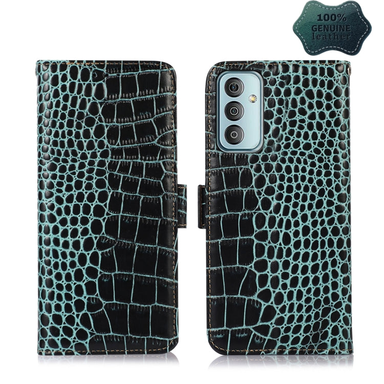 Crocodile Top Layer Cowhide Leather Phone Case, For Alcatel 1B 2022, For Samsung Galaxy M33 5G