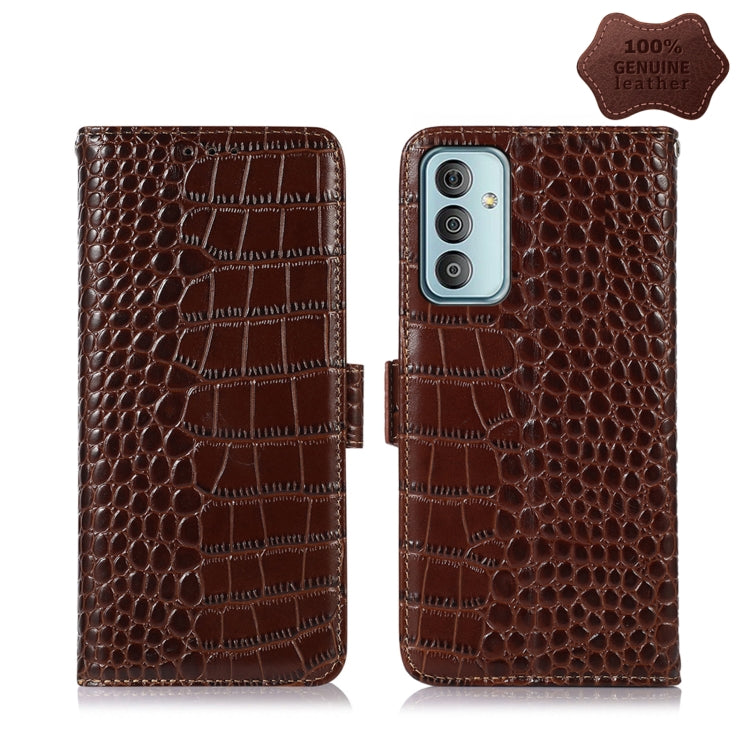 Crocodile Top Layer Cowhide Leather Phone Case, For Alcatel 1B 2022, For Samsung Galaxy M33 5G