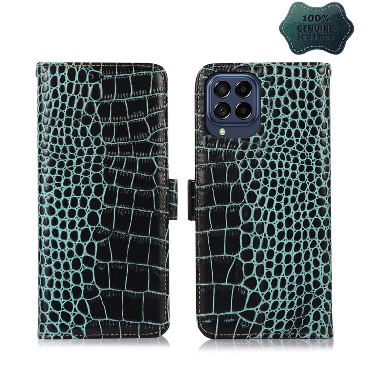Crocodile Top Layer Cowhide Leather Phone Case, For Alcatel 1B 2022, For Samsung Galaxy M33 5G