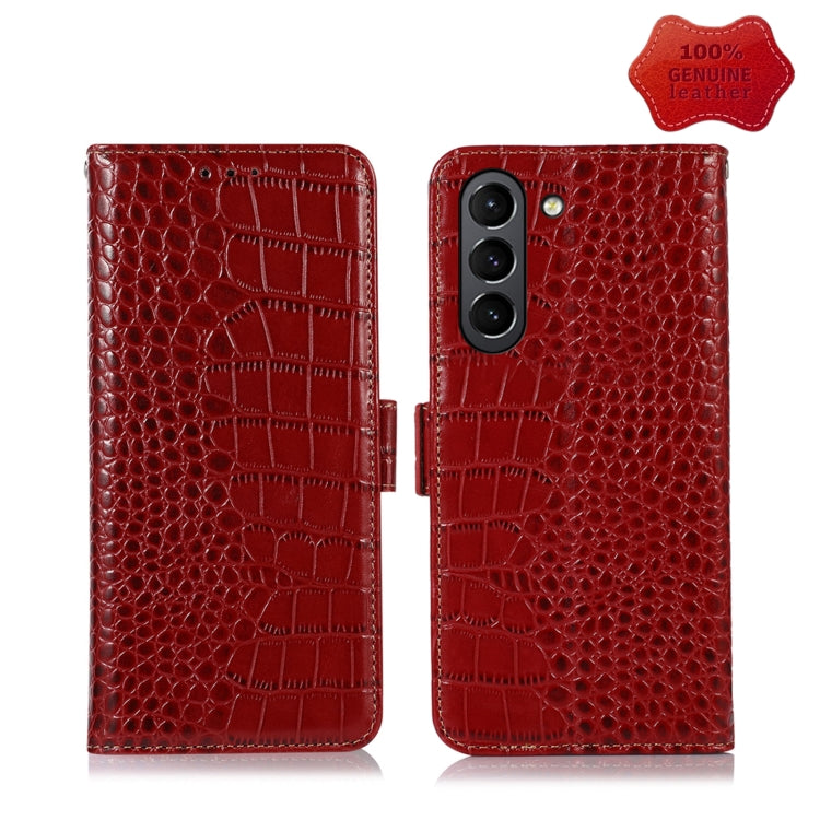 Crocodile Top Layer Cowhide Leather Phone Case, For Alcatel 1B 2022, For Samsung Galaxy M33 5G