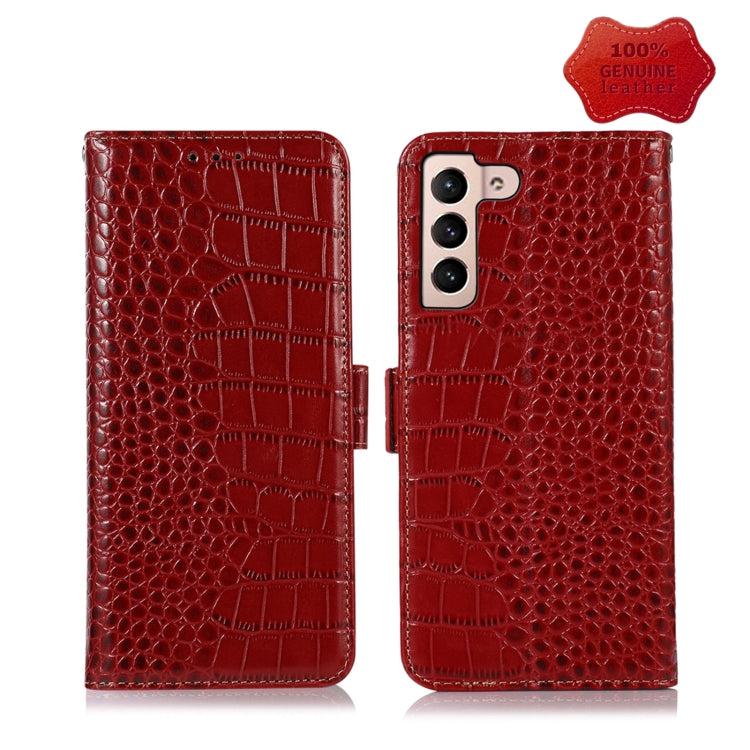 Crocodile Top Layer Cowhide Leather Phone Case, For Alcatel 1B 2022, For Samsung Galaxy M33 5G
