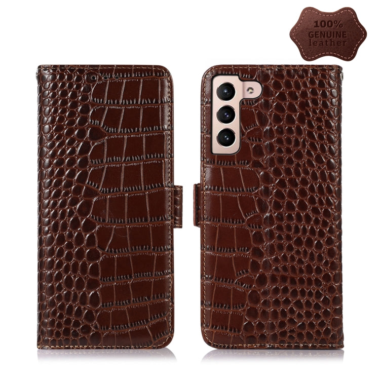 Crocodile Top Layer Cowhide Leather Phone Case, For Alcatel 1B 2022, For Samsung Galaxy M33 5G